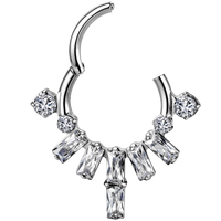 Anneau de piercing segmenté articulé en titane de qualité implantable ASTM F136 pour l'oreille et le nez, bijoux de corps, vente chaude