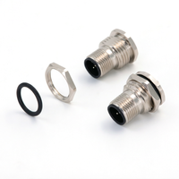 Conector Industrial KRONZ M12 Macho de 5 Pines, Código A, Resistente, Chapado en Oro, Montaje en Panel con Copa de Soldadura, IP67, Alta Resistencia, Temperatura Ambiente