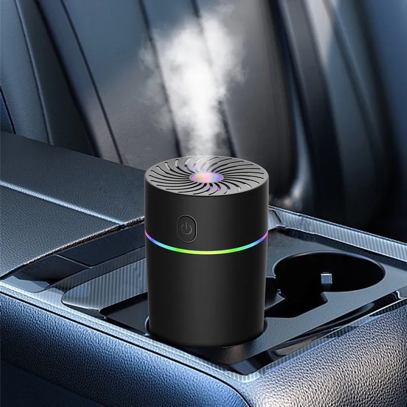 2023 Lampu Led Portable Mini 300Ml H2o Mist Spray Humidifier Double Basah Aroma Minyak Esensial Diffuser Mobil Usb Air Humidifier