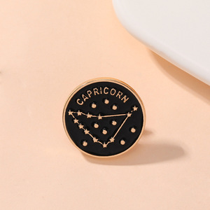 Venta al por mayor de pines de solapa de metal esmaltado chapados en oro con 12 constelaciones de <span class=keywords><strong>amor</strong></span>, personalizados: Aries, Escorpio, Géminis, Libra, Piscis, Leo - Product Image 2