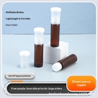 Bouteille de 20 ml en PP pour boisson enzymatique orale au collagène, avec compartiment à pilules et couvercle en plastique PP sérigraphié