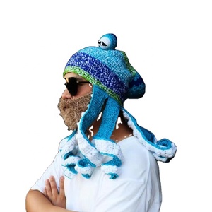Skimask pasamontañas con diseño personalizado, gorro de ganchillo acrílico hecho <span class=keywords><strong>a</strong></span> mano, pulpo, pasamontañas, venta al por mayor - Product Image 1
