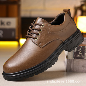 Zapatos de talla grande 464748 para hombre, nuevos estilos para todas las estaciones, diseño de punta ancha con suela gruesa para hombre, zapatos casuales de negocios - Product Image 5