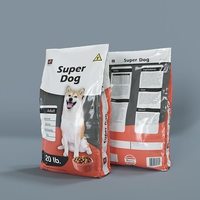 Sachet en plastique écologique imprimé en héliogravure, résistant à l'humidité, pour aliments pour animaux de compagnie (chiens et chats), avec fond plat et fermeture éclair, en Mylar