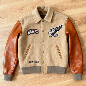Veste universitaire personnalisée avec manches en cuir, veste bomber streetwear brodée en chenille pour <span class=keywords><strong>homme</strong></span>, tailles américaines - Product Image 1