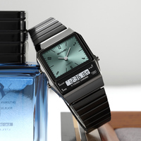Jam Tangan Pria Skmei 2632 Berkualitas Tinggi Klasik Analog Digital Original Stainless Steel Persegi Panjang Tahan Air Mewah