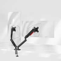 Support de moniteur double 17-32 pouces 10 kg, économique, réglable, inclinaison à 90 degrés pour bureau, support PC VESA 75x75, noir