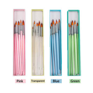 Juego de 7 pinceles de pintura acrílica de punta redonda profesional, pinceles de artista para acuarela y pintura al óleo - Product Image 1