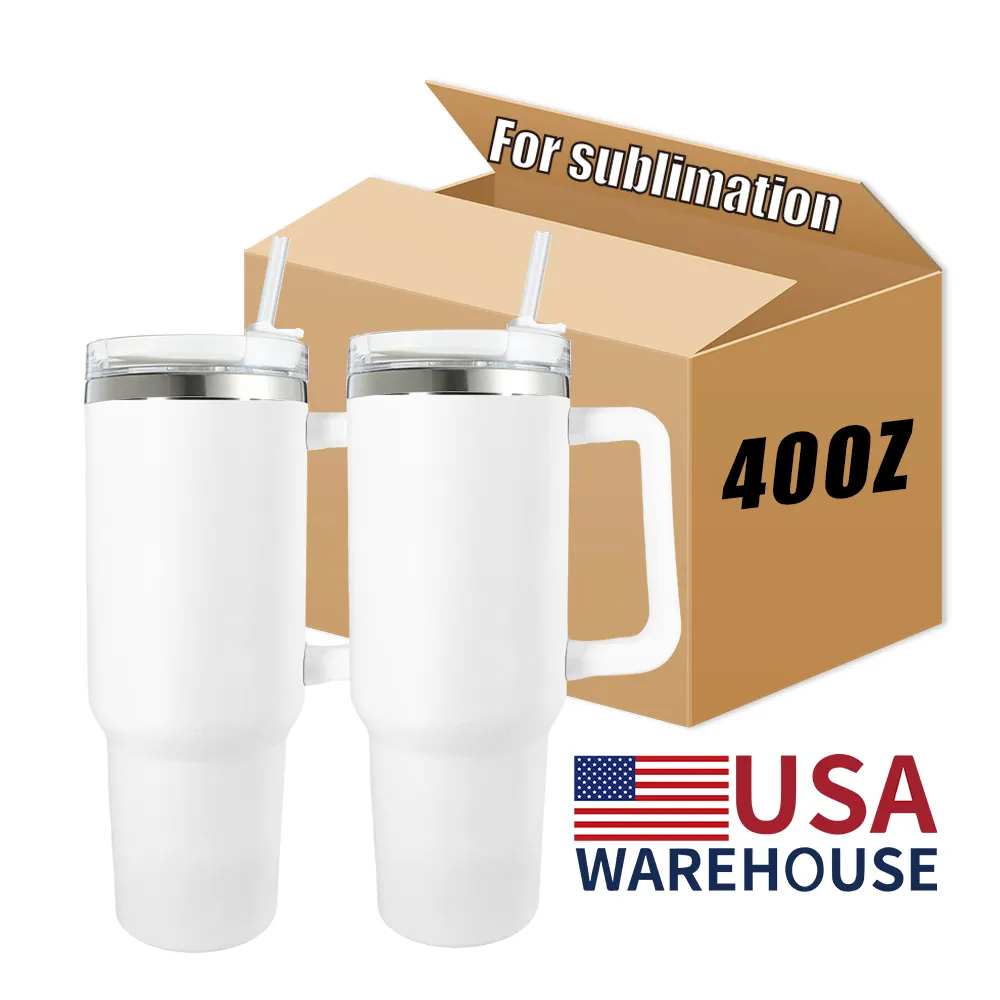 Amazon Hot Sale Double Walled Travel Mug Car Cup Stainless Steel Sublimation Blanks Quencher 40oz Tumbler with Handle