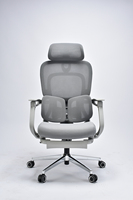JOHOOFURNITURE Chaise de bureau ergonomique à triple support lombaire 3 zones avec repose-pieds