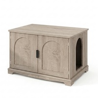 Meuble pour animaux de compagnie avec bac à litière dissimulé, maison pour chat en bois moderne pour l'intérieur