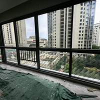 Ventana Corredera de Tres Vías con Doble Acristalamiento y Mosquitera, Ventanas Correderas de Aluminio