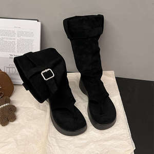 Pantalones cortos de mezclilla estilo western para mujer, con clip en la pierna, a la moda, novedad 2025, con suela gruesa y aumento de altura, Maillard Toe26 - Product Image 6