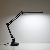 Lampe de bureau LED moderne et flexible à prix abordable, 3 températures de couleur, 10 niveaux de luminosité réglables, bras pliable pour usage au bureau/à l'ordinateur
