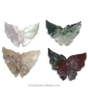 Pretty Ornaments for Wholesale Handmade crystal healing stone butterfly animals carving