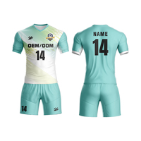 Set Jersey Sepak Bola Sublimasi, Dapat Disesuaikan dengan Desain Anda, Layanan OEM untuk Anak-Anak & Dewasa