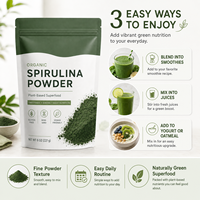 Poudre de Spiruline Bio Complexe Probiotique 5 Milliards d'UFC Prébiotique Inuline Soutien Quotidien au Bien-être Superaliment Vert en Poudre