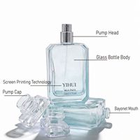 Flacon de parfum de luxe en verre, emballage cosmétique personnalisé, vide, transparent, givré, ambre, rose, noir, or, design de marque, neuf, avec bouchon à vis, 50 ml