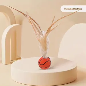 Juguete para Gatos, Pelota Elástica con Plumas, Autoentretenimiento, Antiaburrimiento, Pelota Estimulante de Energía para Gatos - Product Image 6