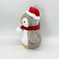 Peluche pingouin de Noël personnalisée, jouet en peluche doux avec chapeau de Père Noël et écharpe, cadeau de Noël mignon pour enfants, OEM ODM