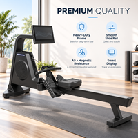 Rameur à double résistance magnétique K-FIT GSK5 Air avec rail en aluminium, application Bluetooth, capacité de charge de 180 kg, pour salle de sport commerciale et club