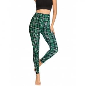 OBFUN Leggings doux taille haute pour femmes avec contrôle du ventre No See Yoga Gym Pantalon d'entraînement Blanc Noël fait Spandex/Nylon - Product Image 3