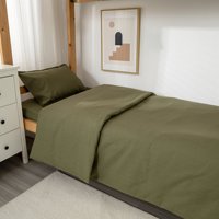 Nouvel ensemble de literie 100 % coton 2026 pour lit superposé de dortoir, ensemble de draps 3 pièces de couleur unie pour dortoir étudiant
