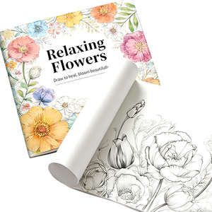 Livre de coloriage aux <span class=keywords><strong>fleurs</strong></span> relaxantes avec des motifs floraux complexes - Art-thérapie apaisante pour <span class=keywords><strong>adultes</strong></span>, papier couché, couverture souple - Product Image 1