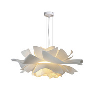Lustre LED suspendu en acrylique motif floral style nordique 220V pour salle à manger, bar, chambre, bureau, lampe simple et moderne pour vêtements