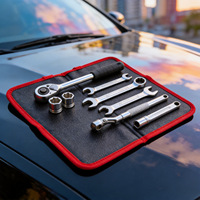 Kit d'outils de réparation automobile multifonctionnel portable SUBORUI, jeu de clés à douilles à cliquet avec pochette de rangement