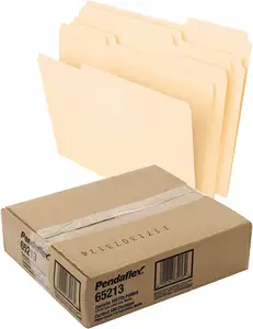 Letter Size 8.5" by 11" Classic Manila File Folders with 1/3-Cut Tabs in Left, Right and Center Positions for Office Stationery