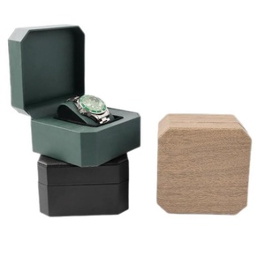 Caja de Reloj Individual de Cuero PU de Lujo Hecha a Mano con Logotipo Personalizado, Cuero PU Verde, Embalaje Protector, MOQ Bajo, Caja de Regalo para Reloj - Product Image 2