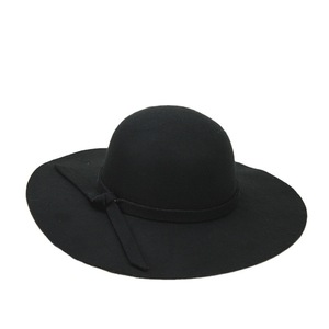 Lady Fedora Hat Wide Brim 100% Acrylic Black <b>Red</b> Autumn Winter European Style Casual Adult Women's Hat - Product Image 5