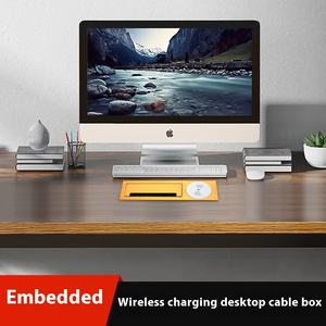 Plaque de recouvrement de trou de câble de <span class=keywords><strong>meuble</strong></span> <span class=keywords><strong>TV</strong></span> de bureau Boîte de câble tampon d'amortissement avec chargement sans <span class=keywords><strong>fil</strong></span> Boîte de câble de bureau rectangulaire - Product Image 6