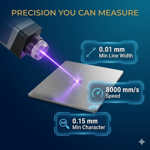 Machine de marquage laser UV pour <span class=keywords><strong>verre</strong></span>, cristal, puces, cuir, bois, gravure laser à lumière froide, machine de marquage laser UV - Product Image 3