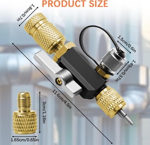 <strong>HVAC</strong> Valve Core Removal Installation <strong>Tool</strong> 1/4" 5/16" Dual Valve Vacuum-Rated 20 Microns Compatible R32/R410A/R22/R12/R407 - Product Image 4