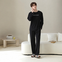 Ensemble de pyjama en coton personnalisé, simple et confortable, pour couple, deux pièces