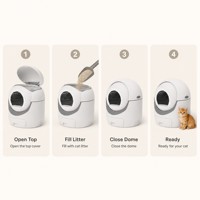 Bac à litière pour chat à nettoyage automatique, contrôle par application, toilette fermée anti-pincement pour chats d'intérieur