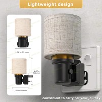 Veilleuse à brancher LOHAS en tissu lin, 0-100% dimmable, avec capteur crépusculaire, pour chambre, couloir et salle de bain