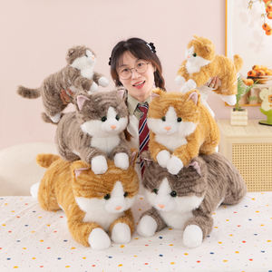 Simüle sevimli peluş hayvan oyuncak kedi yumuşak yastık peluş oyuncak sevimli simülasyon çizgili kedi simülasyon kedi peluş oyuncak - Product Image 4