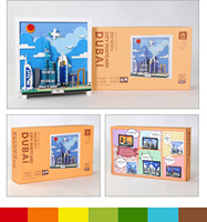 Ensemble de blocs de construction Radiant 740 pièces Desert Skyline, briques emboîtables Tectonic MOC Global Edifice pour enfants, kit de jeu STEM Pro
