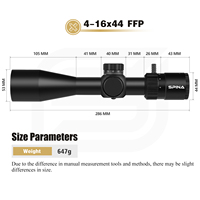 4-16x44 FFP Illuminée Etanche OEM Personnalisée Longue Portée Lunette Téléscopique
