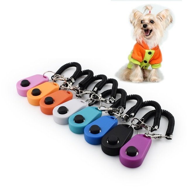 Flexible Black Wristband & Buckle Pet Dog Training Clicker Made of Durable Plastic