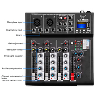 OEM F4 Professional 4 canaux Mixeur audio mini USB