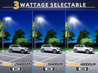 Lampes d'éclairage public intelligentes à LED pour poteaux de parking, 150W - 320W, 3 CCT, 3 WATTS, 100-480VAC, avec cellule photoélectrique, en stock aux États-Unis et au Canada