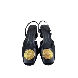 2026 Summer New Style Women's Sexy Thin Thick Heel Sandals Two Tone <b>Square</b> Head Buckle Hollow Rear Buckle Strap with <b>Headband</b> - Product Image 5