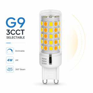 หลอดไฟ LED ขั้ว G9 5W แบบข้าวโพด เลือกสีได้ 3 ระดับ 2700K-4000K-6000K AC230V ฐานเซรามิก G9 หลอดไฟ LED เปลี่ยนสีได้ 3 สี - Product Image 2