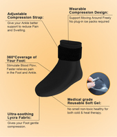 Chaussette de glace pour pieds gonflés et chauds, chaussette de thérapie par le froid réutilisable en gel pour les pieds entiers pour la neuropathie fasciite plantaire,