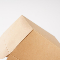Boîte à emporter carrée rigide en papier kraft de qualité alimentaire avec boucle, conteneur alimentaire pliable en papier, approvisionnement en gros