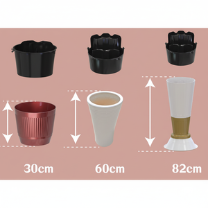 F262 Bandeja de orquídeas de plástico negro de PP de configuración rápida Se adapta a 5 orquídeas para minoristas florales festivos Hoteles y planificadores de eventos - Product Image 1